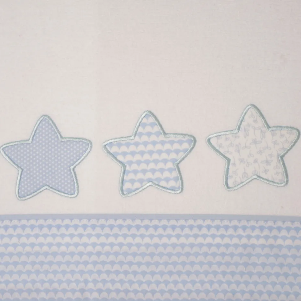 Juego de sábanas cuna franela estrellas 476 blanco/azul
