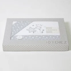 Juego de sábanas cuna franela jirafa 378 blanco/gris