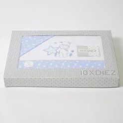 Juego de sábanas cuna franela jirafa 378 blanco/azul
