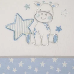Juego de sábanas cuna franela jirafa 378 blanco/azul