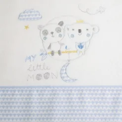 Juego de sábanas cuna franela little moon blanco/azul
