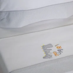 Juego de sábanas cuna franela roar 327 blanco/gris