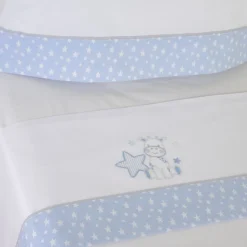 Juego de sábanas cuna jirafa 378 blanco/azul