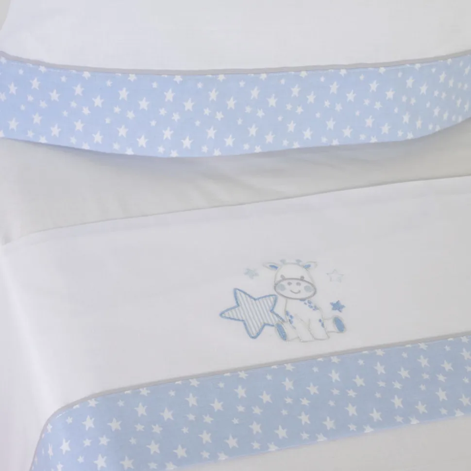 Juego de sábanas cuna jirafa 378 blanco/azul
