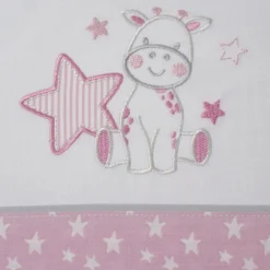 Juego de sábanas cuna jirafa 378 blanco/rosa