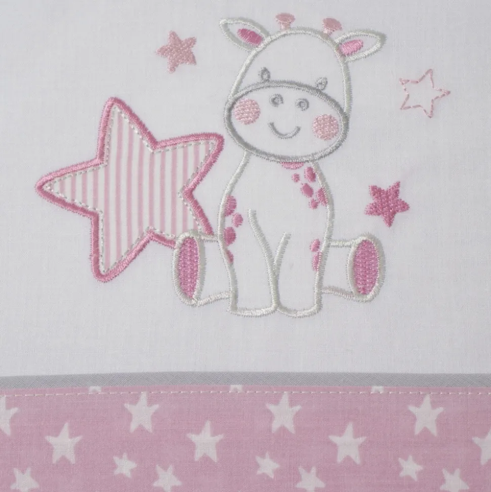 Juego de sábanas cuna jirafa 378 blanco/rosa