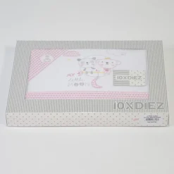 Juego de sábanas cuna little moon blanco/rosa