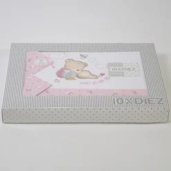 Juego de sábanas cuna oso 292 blanco/rosa