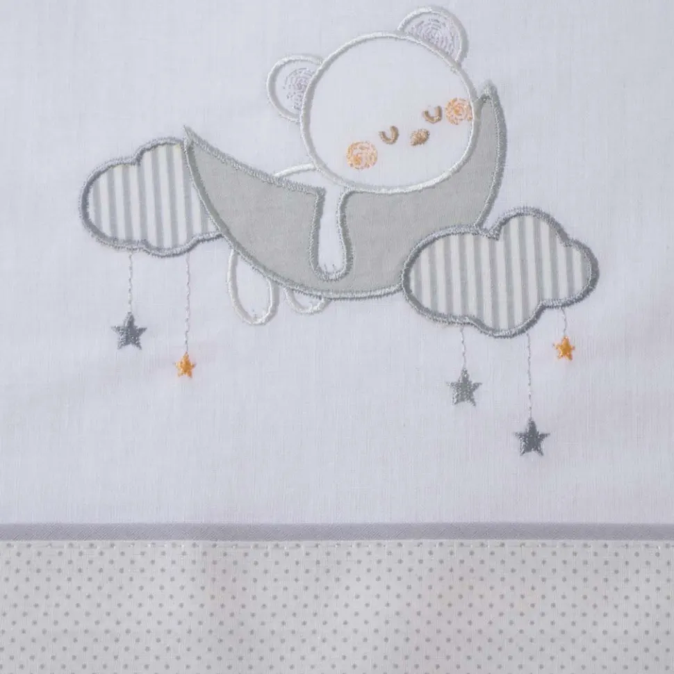 Juego de sábanas cuna oso luna 386 bco/gris