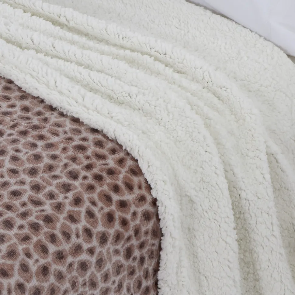 Manta sherpa animal print beige