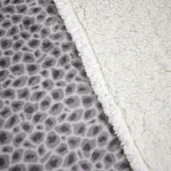 Manta sherpa animal print gris