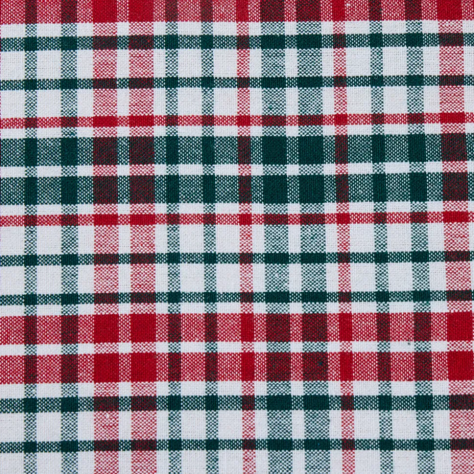 Mantel cotton cuadro verde y rojo