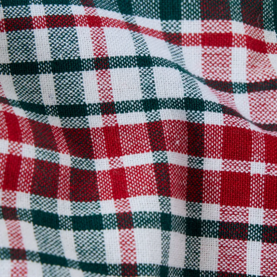 Mantel cotton cuadro verde y rojo