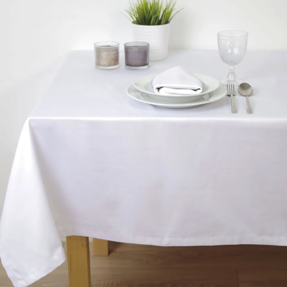 Mantel satén blanco hostelería