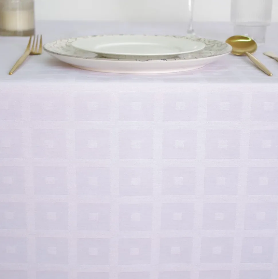 Mantel satén jacquard cuadro hostelería