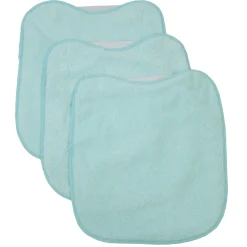Pack 3 baberos rizo guardería color verde con elástico