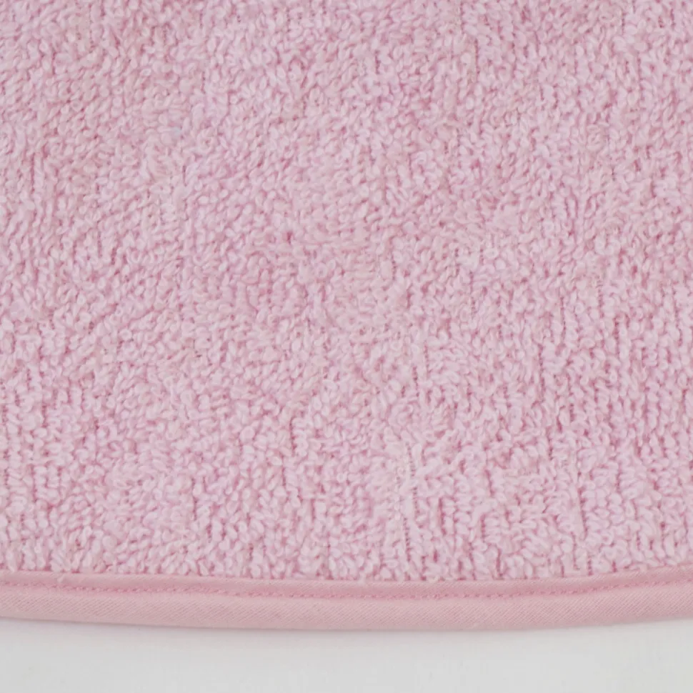 Pack 3 baberos rizo guardería color rosa con elástico. Lavables, exterior de rizo y reverso impermeable. Medidas: 33x29cm