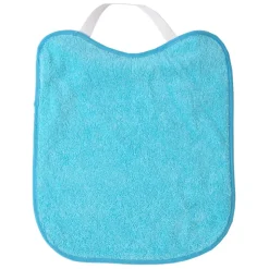 Pack 3 baberos rizo guardería color turquesa con elástico. Lavables, exterior de rizo y reverso impermeable. Medidas: 33x29cm