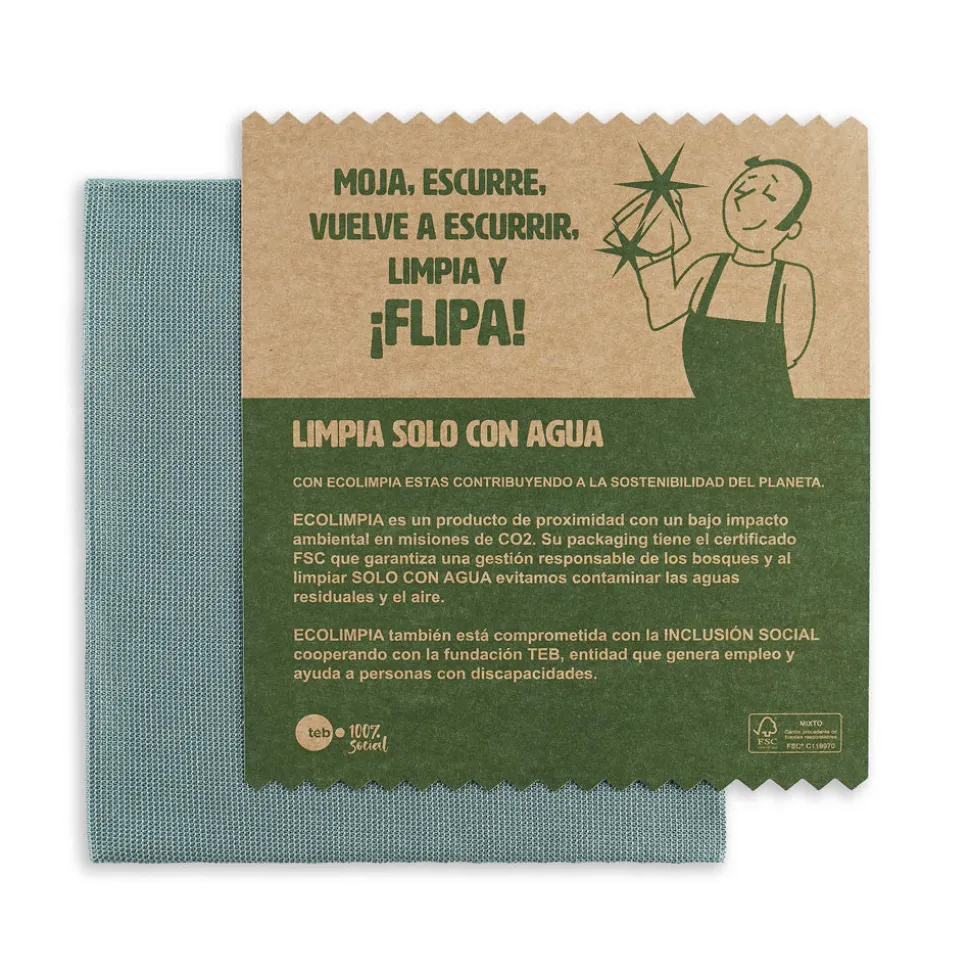 Pack 4 paños bayeta ecolimpia especial cristales