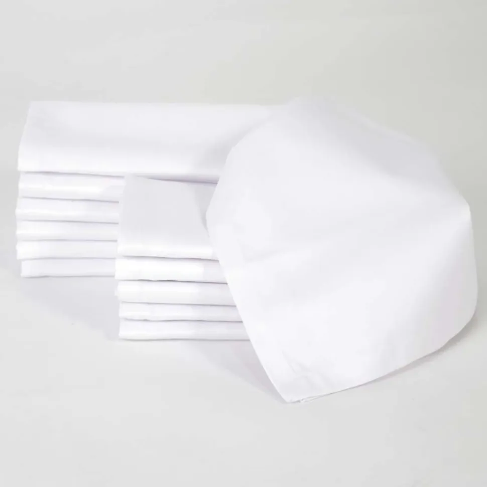 Pack 12 servilletas satén blanco 50x50cm