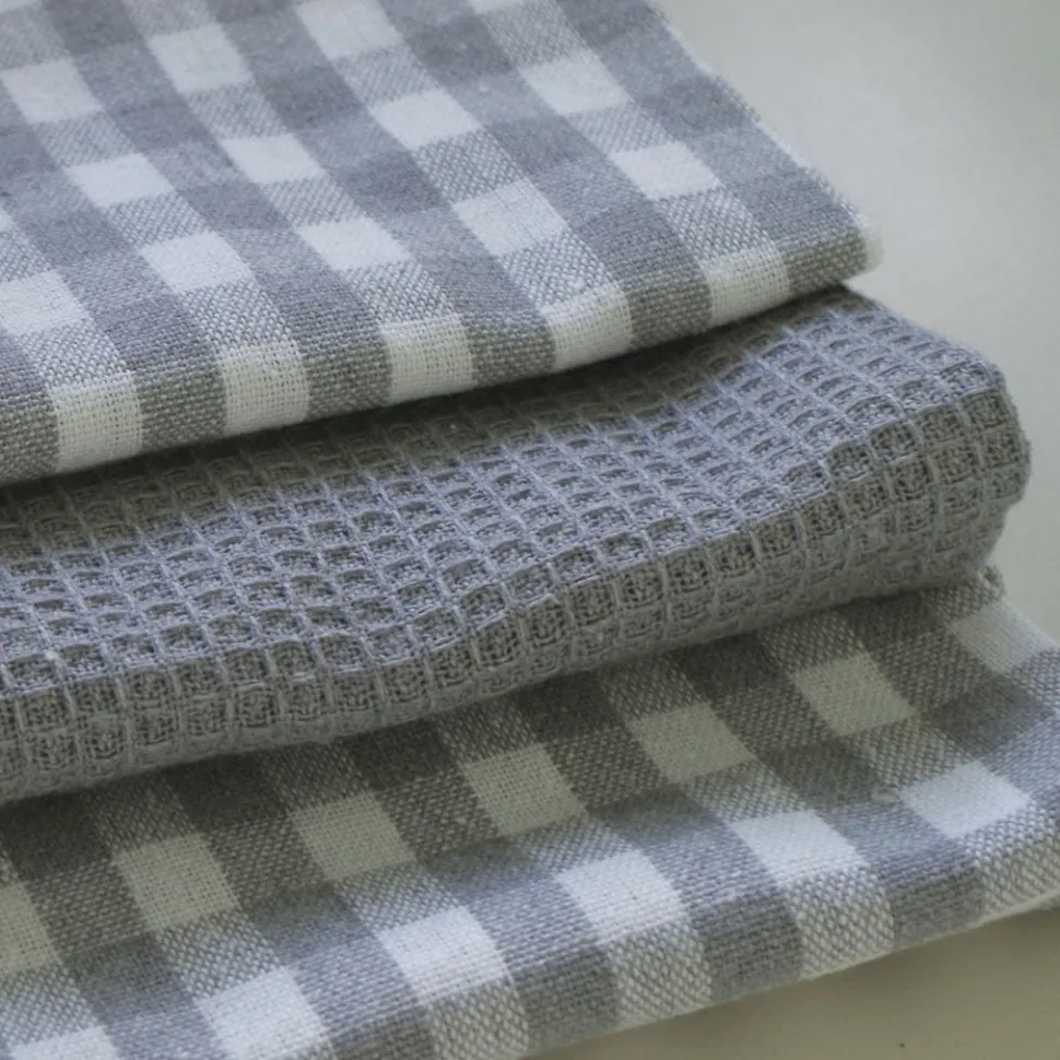 Paño de cocina cotton gris pack 3 unidades
