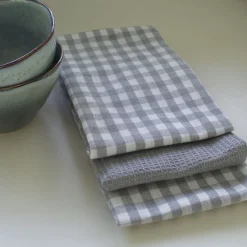 Paño de cocina cotton gris pack 3 unidades