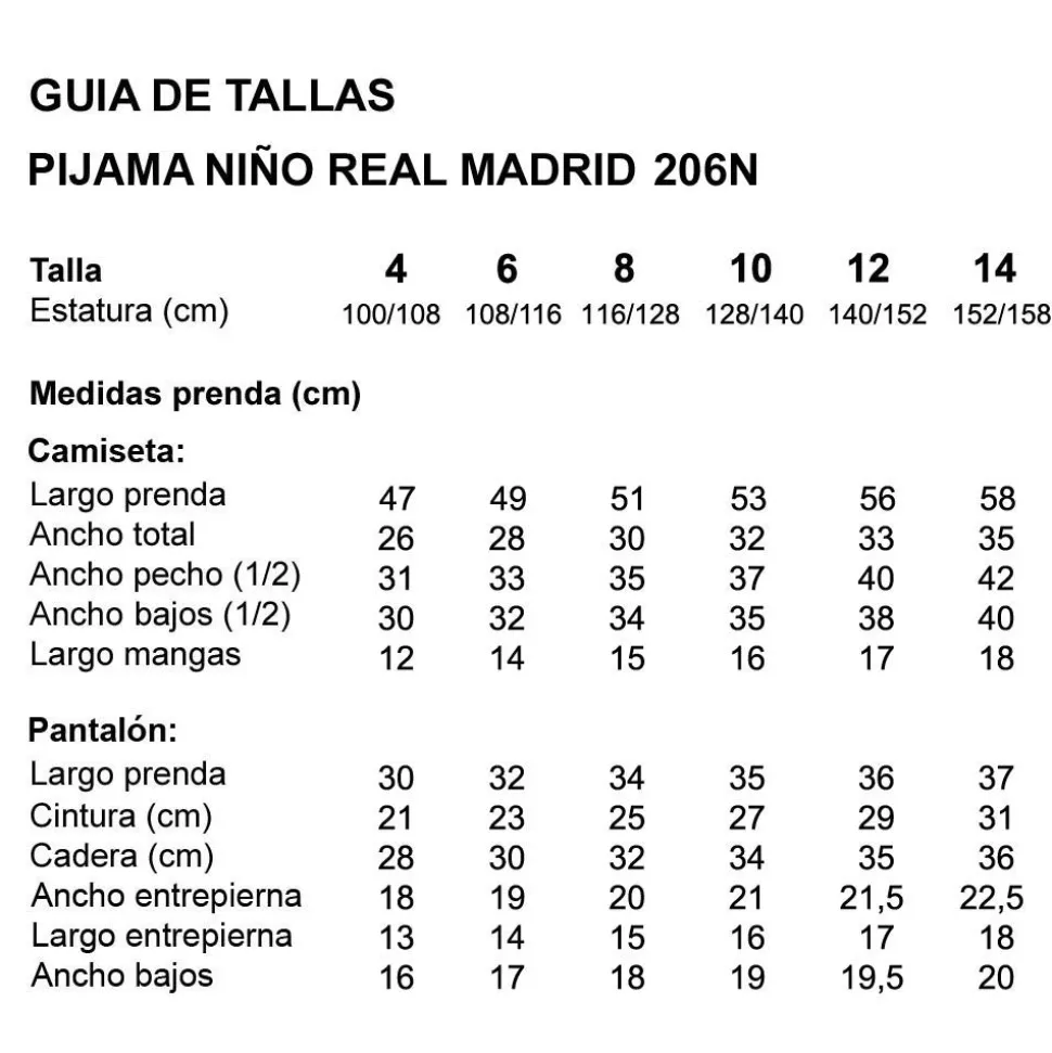 Pijama niño real madrid campeones 206