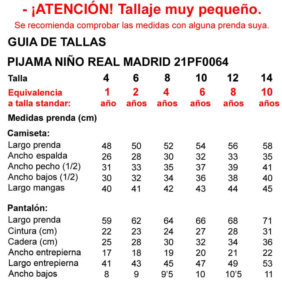 Pijama niño real madrid 21PF0064