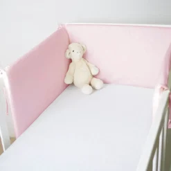 Protector cuna liso rosa