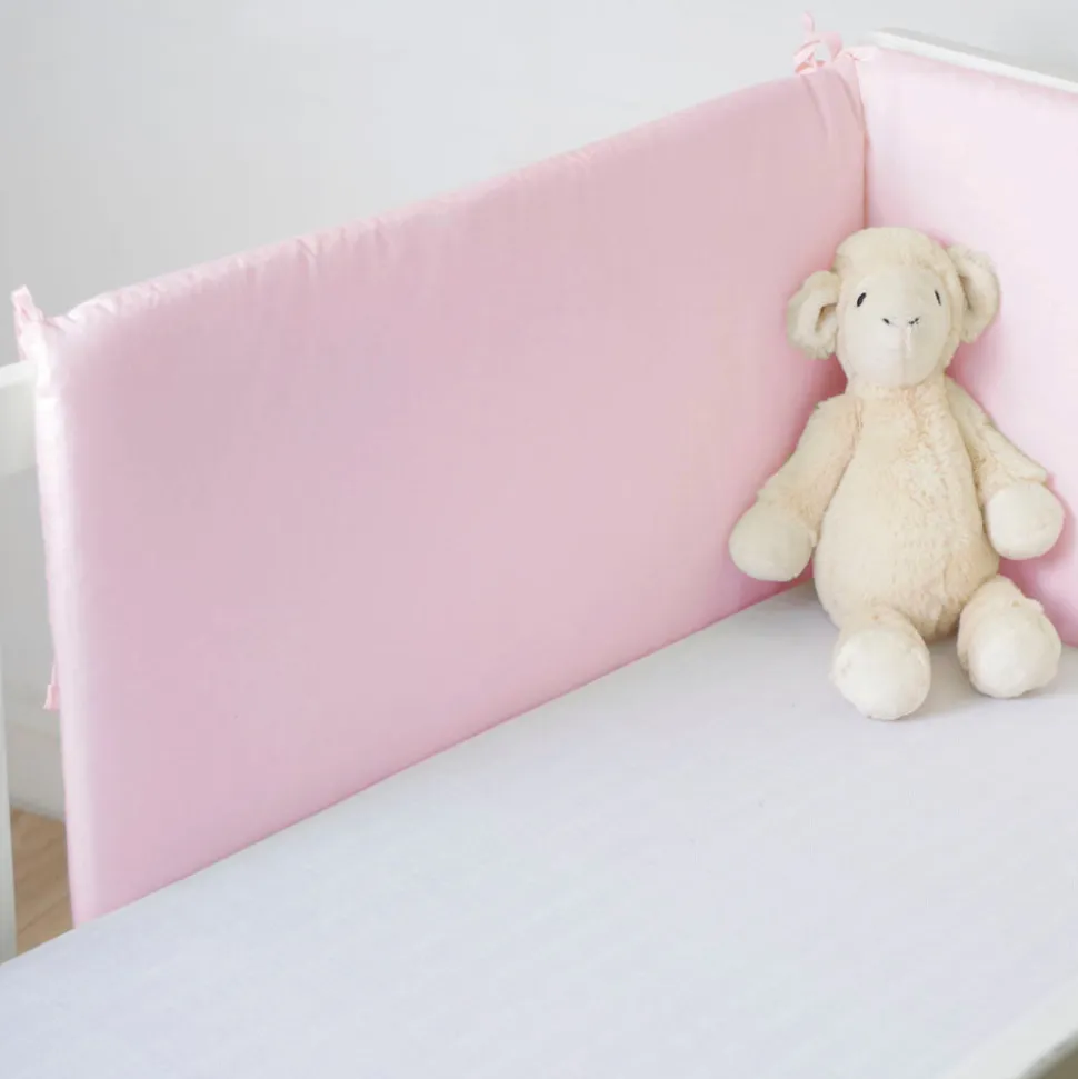 Protector cuna liso rosa