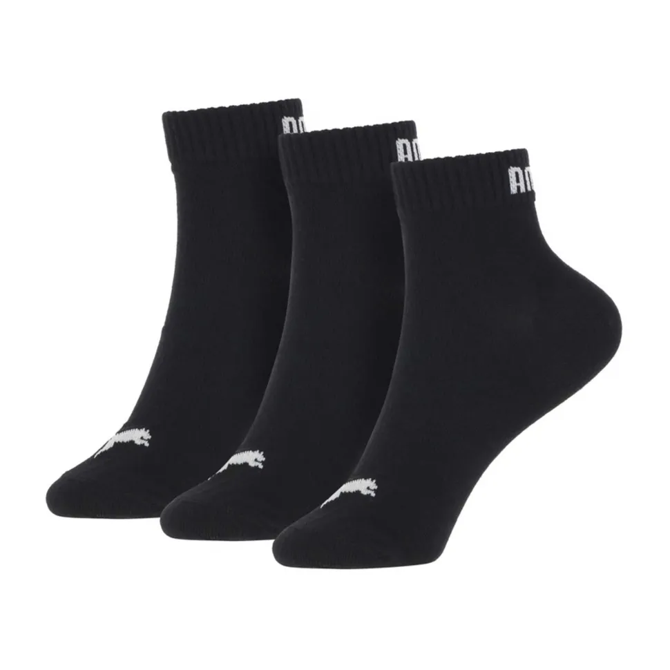 Puma quarter plain negro 3 pares