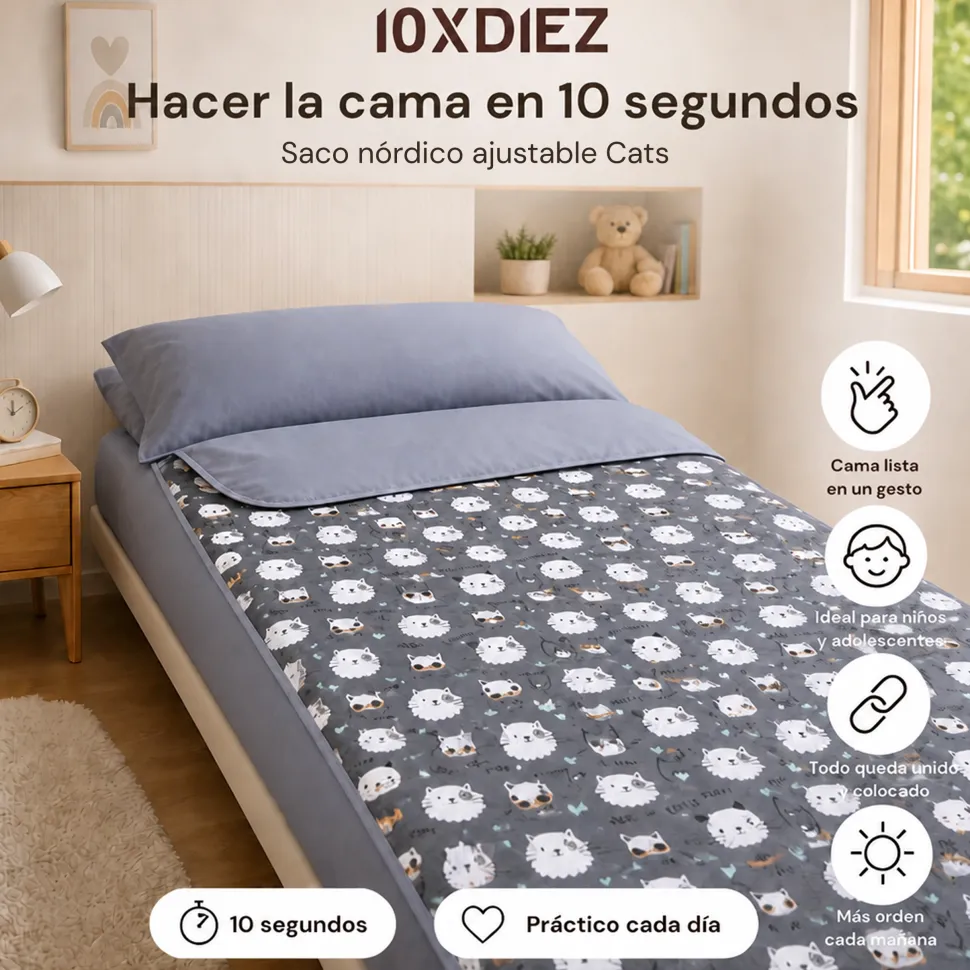 Saco nórdico ajustable cats