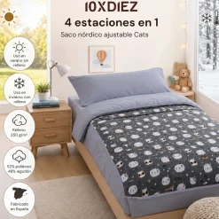 Saco nórdico ajustable cats