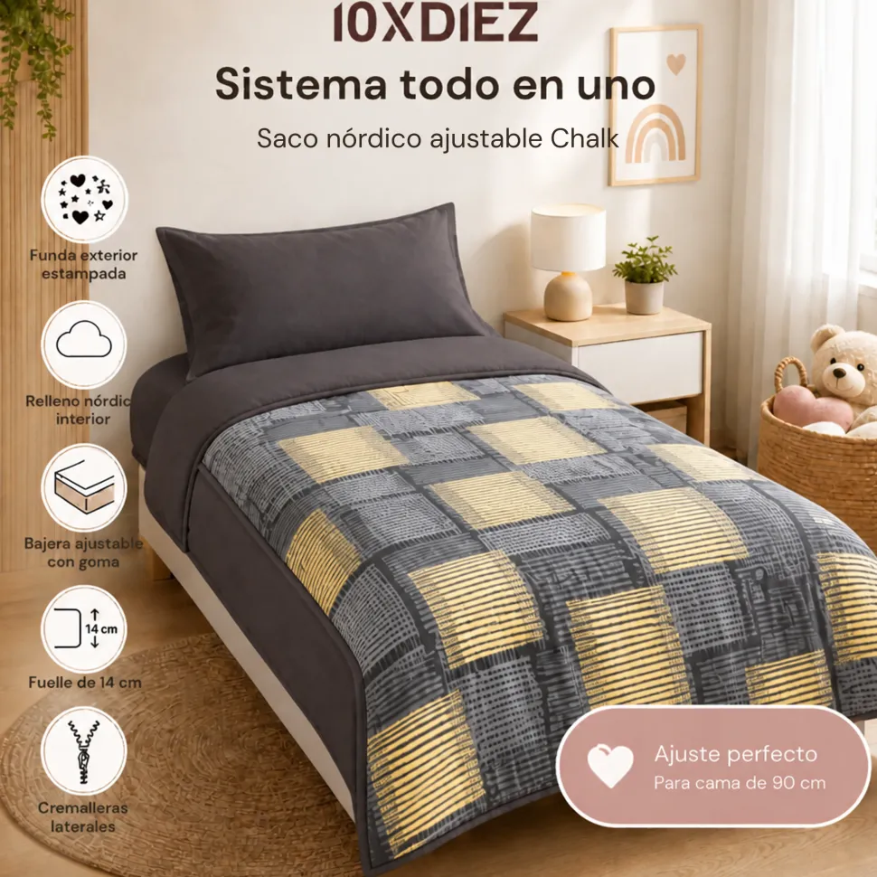 Saco nórdico ajustable chalk