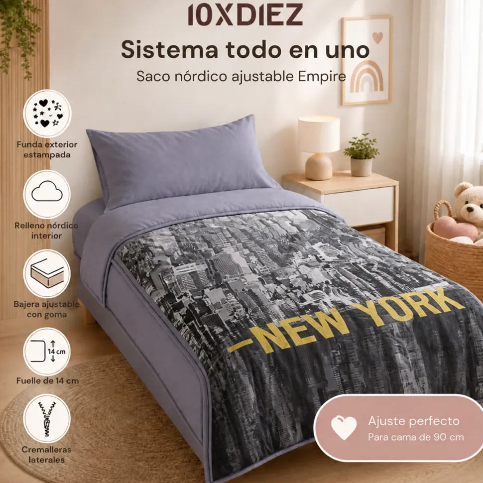 Saco nórdico ajustable empire
