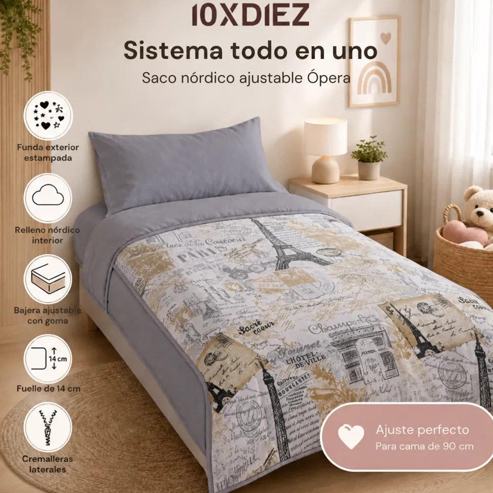 Saco nórdico ajustable ópera