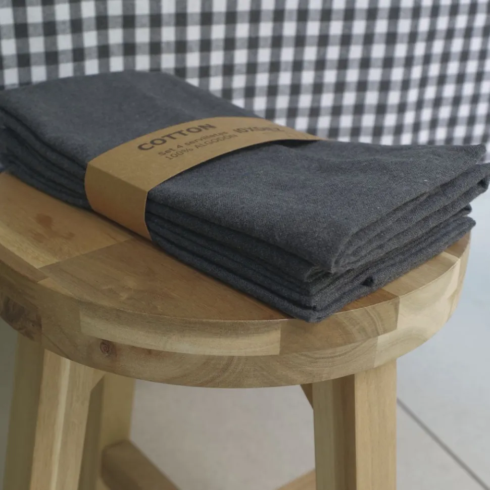 Servilletas cotton carbón pack 4 unidades
