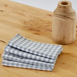 Servilletas cotton vichí gris pack 4 unidades