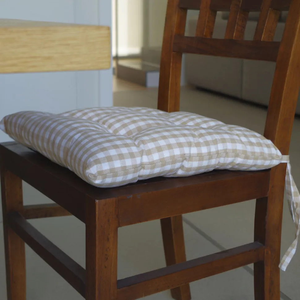 Tapeta silla cotton cuadro vichy beige