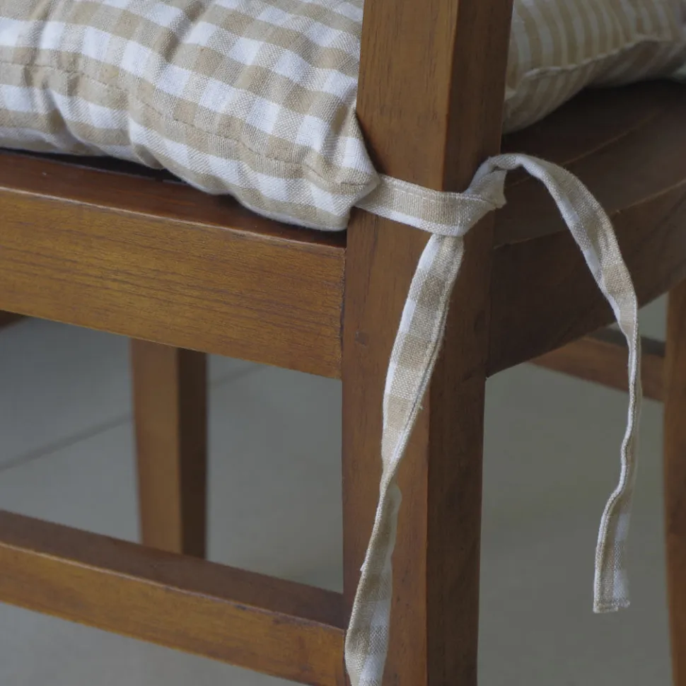 Tapeta silla cotton cuadro vichy beige
