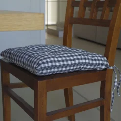 Tapeta silla cotton cuadro vichy carbón
