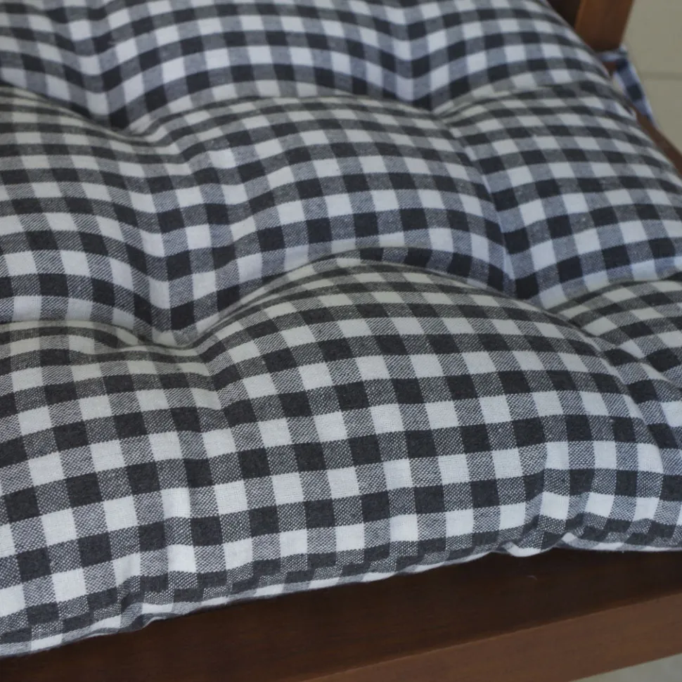 Tapeta silla cotton cuadro vichy carbón