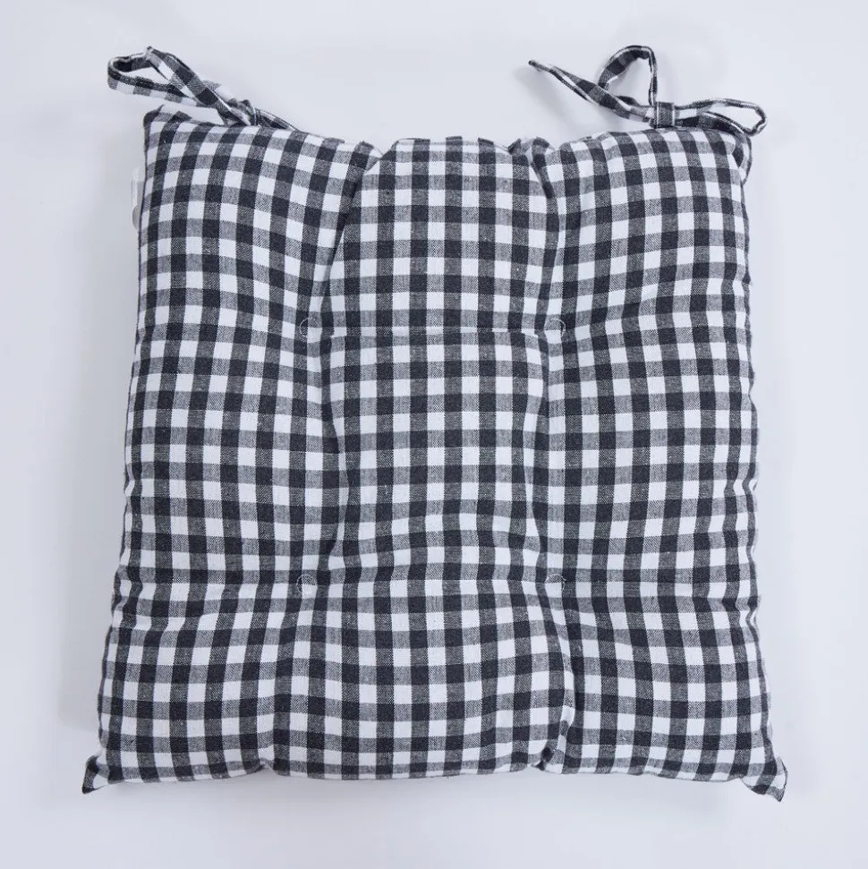 Tapeta silla cotton cuadro vichy carbón