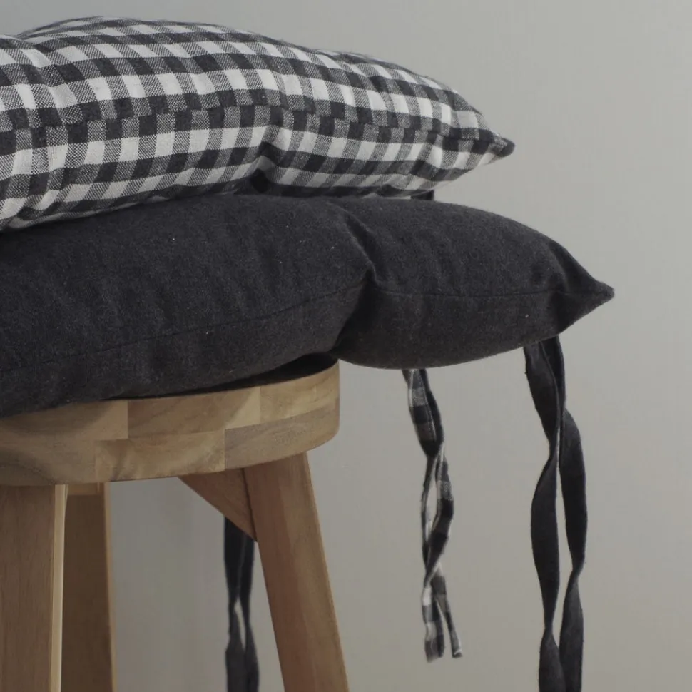 Tapeta silla cotton cuadro vichy carbón