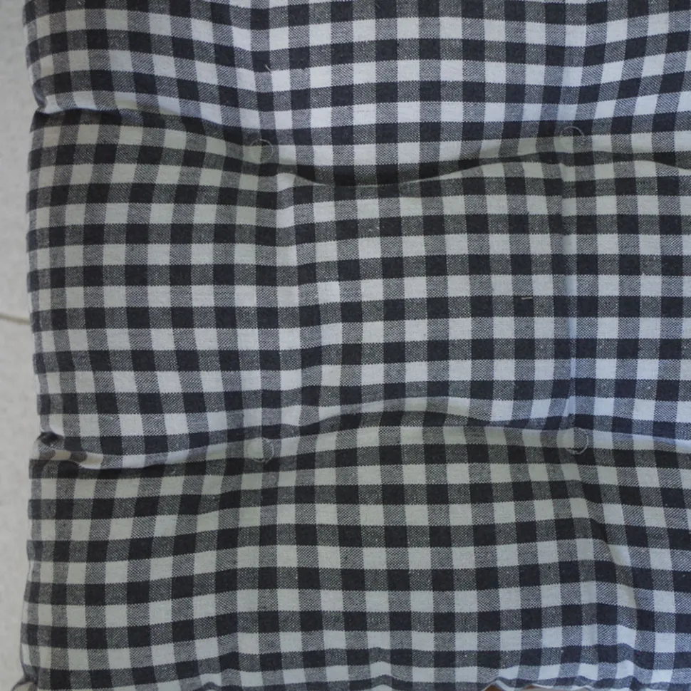 Tapeta silla cotton cuadro vichy carbón
